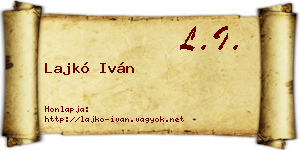 Lajkó Iván névjegykártya